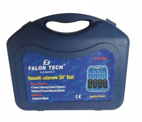 NASADKI UDAROWE NASADOWE KLUCZE 3/4'' ZESTAW NASADEK 17-32mm 8szt NASADKI UDAROWE NASADOWE KLUCZE 3/4'' ZESTAW NASADEK 17-32mm 8szt