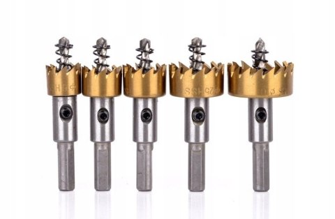 OTWORNICE WIDIOWE DO METALU STALI 5szt 16-30mm