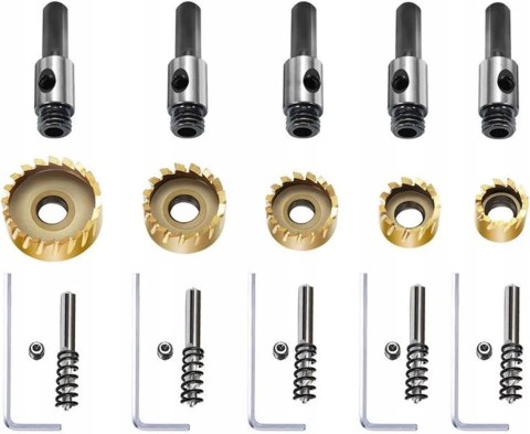 OTWORNICE WIDIOWE DO METALU STALI 5szt 16-30mm