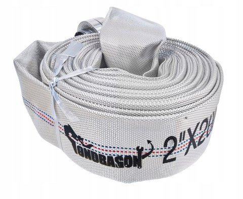 WĄŻ STRAŻACKI DO SZAMBA BRUDNEJ WODY 2" 20M MOCNY PARCIANY + SZYBKOZŁĄCZKI