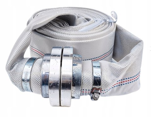 WĄŻ STRAŻACKI DO SZAMBA BRUDNEJ WODY 2" 20M MOCNY PARCIANY + SZYBKOZŁĄCZKI