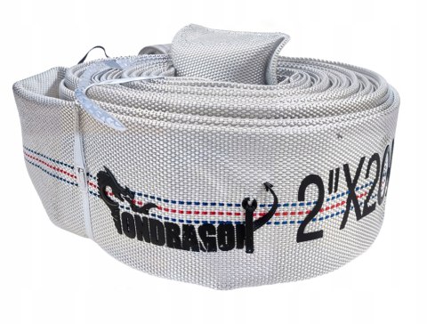 WĄŻ STRAŻACKI DO SZAMBA BRUDNEJ WODY 2" 20M MOCNY PARCIANY + SZYBKOZŁĄCZKI