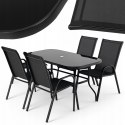 ZESTAW MEBLI DO OGRODU TARASU STÓŁ 120X72 4x KRZESŁA Black OGRODOWYCH