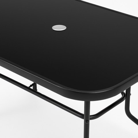 ZESTAW MEBLI DO OGRODU TARASU STÓŁ 120X72 4x KRZESŁA Black OGRODOWYCH