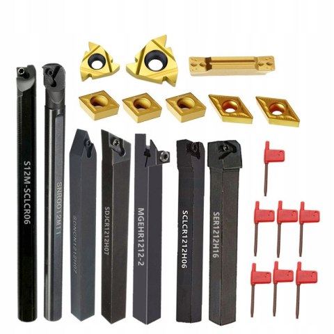 ZESTAW NOŻY TOKARSKICH SKŁADANYCH NÓŻ TOKARSKI PŁYTKI 12 x 12 mm 7 szt.