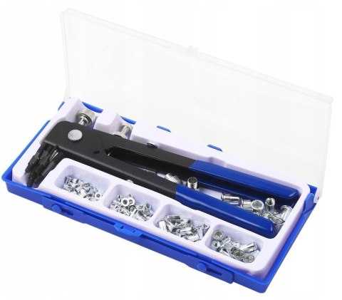 NITOWNICA RĘCZNA Z 5 KOŃCÓWKAMI DO NITONAKRĘTEK M3-M8 + 100EL NITONAKRĘTEK