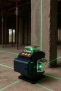 POZIOMICA LASEROWA LASER KRZYŻOWY ZIELONY SAMOPOZIOMUJĄCA 4D 360 2 BATERIE