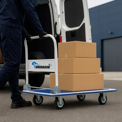 WÓZEK PLATFORMOWY TOWAROWY SKŁADANY TRANSOPORTOWY MAGAZYNOWY 150KG 74x47cm