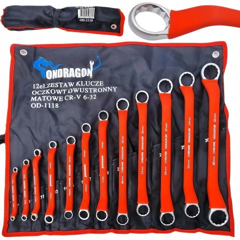 6-32 GUMA WYGIĘTE GIĘTE KLUCZE OCZKOWE ZESTAW 12EL MOCNE PREMIUM
