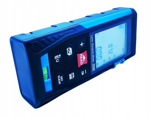 DALMIERZ LASEROWY MIERNIK ODLEGŁOŚCI CYFROWY 50M poziomica KĄTOMIERZ