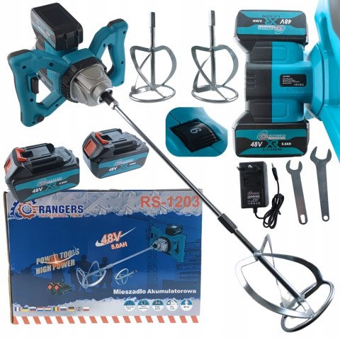 MIESZADŁO AKUMULATOROWE RANGERS 48V 2x AKU 5.0Ah + 2 MIESZADŁA MIESZALNIKI