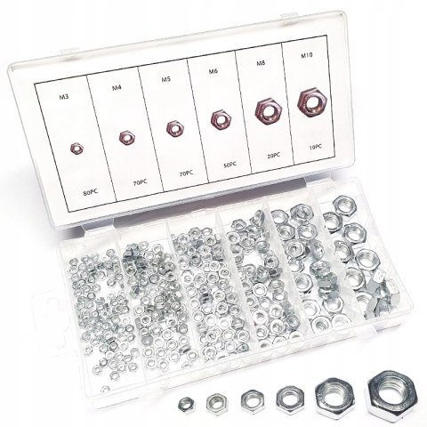 NAKRĘTKI METRYCZNE NIERDZEWNE MIX M3-M10 300 EL