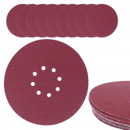 PAPIER ŚCIERNY Z DZIURAMI I RZEPEM NA DYSK 225MM P100 10 SZTUK