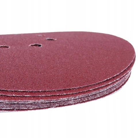 PAPIER ŚCIERNY Z DZIURAMI I RZEPEM NA DYSK 225MM P180 10 SZTUK