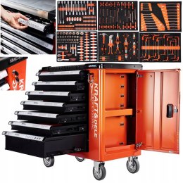 SZAFKA NARZĘDZIOWA WÓZEK WARSZTATOWY Z WYPOSAŻENIEM STABILNA 258 ELEMENTÓW