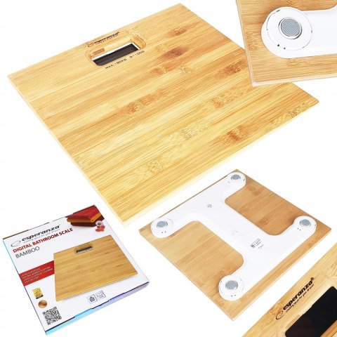 WAGA ŁAZIENKOWA ELEKTRONICZNA LED BAMBUSOWA 180KG