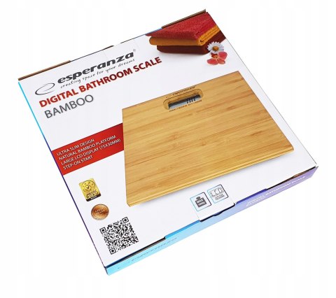 WAGA ŁAZIENKOWA ELEKTRONICZNA LED BAMBUSOWA 180KG