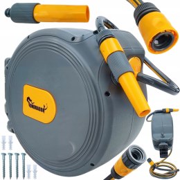 AUTOMATYCZNY BĘBEN ZWIJACZ NA WĄŻ OGRODOWY NAŚCIENNY ZWIJAK 1/2 20m MOCNY