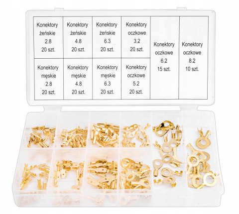 KONEKTORY WSUWKI KONEKTORKI KABLOWE ZESTAW 185 SZT
