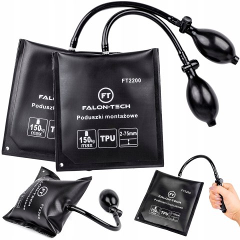 MOCNE PODUSZKI MONTAŻOWE DO PODNOSZENIA 150KG 2 SZTUKI POMPKA RĘCZNA