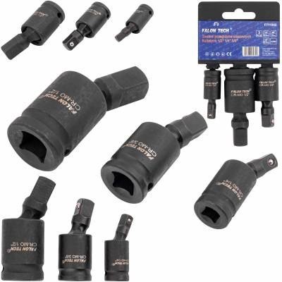 PRZEGUB KULOWY KULISTY UDAROWY NASADKI TRZPIENIE 1/2 1/4 3/8 ZESTAW 3 SZT