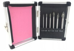 WIERTŁA DO SZKŁA GLAZURY KAFELEK CERAMIKI ZESTAW WIERTEŁ W WALIZCE WIERTŁO