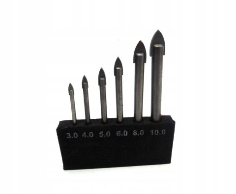 WIERTŁA DO SZKŁA GLAZURY KAFELEK CERAMIKI ZESTAW WIERTEŁ W WALIZCE WIERTŁO