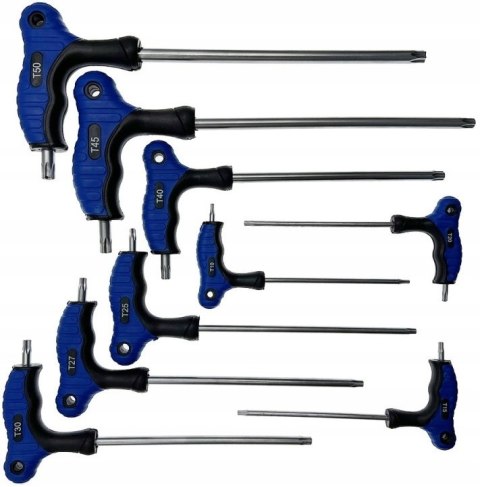 KLUCZE WKRĘTAKI MŁOTKI TORX TYP T ZESTAW T10-T50 9 el