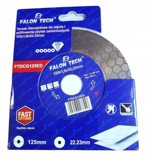 TARCZA 125mm DIAMENTOWA DO PŁYTEK GRESU GLAZURY SZLIFOWANIA CIĘCIA 45°