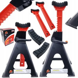 2x KOBYŁKI 6T PODSTAWKI PODPORY Z BLOKADĄ GUMĄ PIN MOCNE 6 TON REGULOWANE