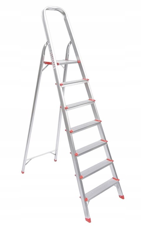 DRABINA domowa 7 stopniowa aluminiowa antypoślizgowa Ondragon Mocna podest