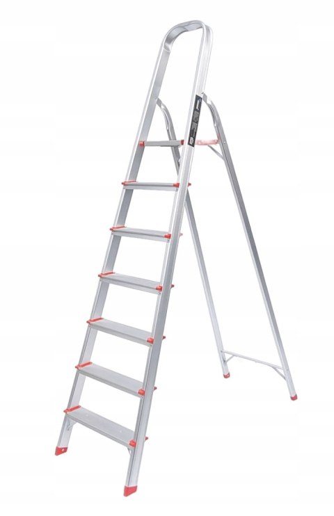DRABINA domowa 7 stopniowa aluminiowa antypoślizgowa Ondragon Mocna podest