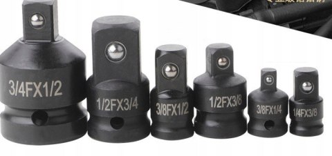 REDUKCJE ADAPTERY REDUKCYJNE 1/2 1/4 3/8 3/4 6 SZT mocne ONDRAGON