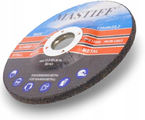 TARCZE DO SZLIFOWANIA METALU 125/6 mm MASTIFF