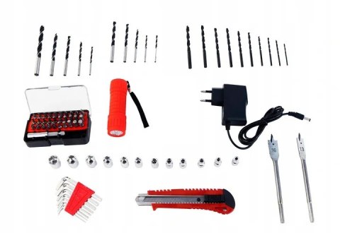 WIERTARKO WKRĘTARKA AKUMULATOROWA WKRĘTARKA 2xAKU NASADKI BITY WIERTŁA MOC