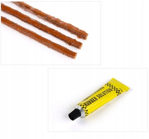 ZESTAW NAPRAWCZY DO OPON NAPRAWY OPONY KOŁA KLEJ SZNUR BEZDENTKOWYCH