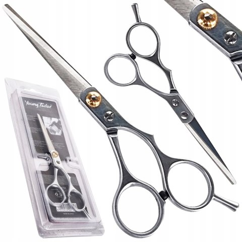 NOŻYCZKI FRYZJERSKIE PROSTE OSTRE STALOWE WYGODNE