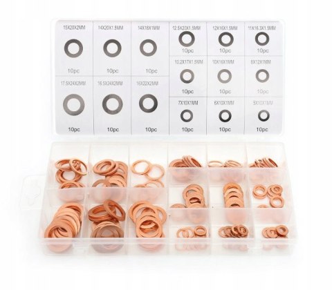 PODKŁADKI MIEDZIANE ZESTAW PODKŁADEK 150EL