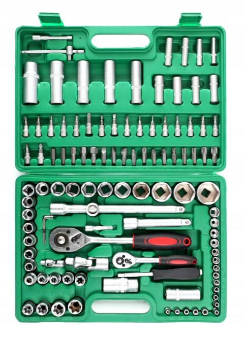 ZESTAW KLUCZY NASADOWYCH 108 ELEMENTÓW WALIZKA
