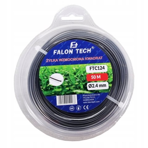 ŻYŁKA TNĄCA DO KOSY WZMACNIANA z DRUTEM 2,4x50m