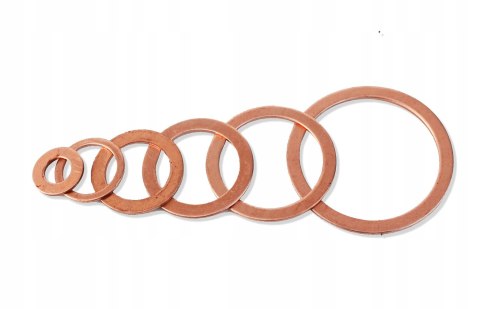 PODKŁADKI MIEDZIANE USZCZELKI MIEDŹ ZESTAW 300 SZT