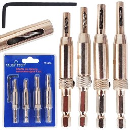 WIERTŁA SAMOCENTRUJĄCE DO ZAWIASÓW DREWNA HSS 4szt