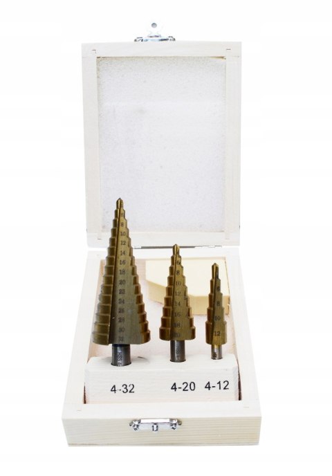 WIERTŁO WIERTŁA STOPNIOWE STOŻKOWE 3el TYTAN 4-32