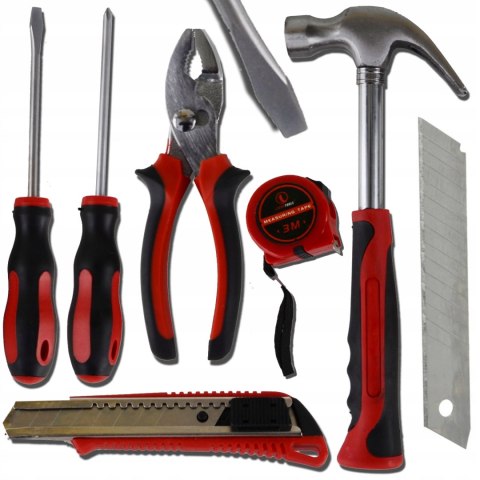 ZESTAW NARZĘDZI 6 szt KOMBINERKI MŁOTEK ŚRUBOKRĘTY