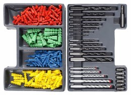 ZESTAW WIERTEŁ I KOŁKÓW ROZPOROWYCH WIERTŁA KOŁKI