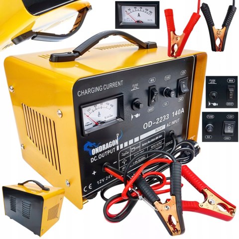 ROZRUCH 12/24V PROSTOWNIK SAMOCHODOWY Z ROZRUCHEM DO ŁADOWANIA MOCNY 140A