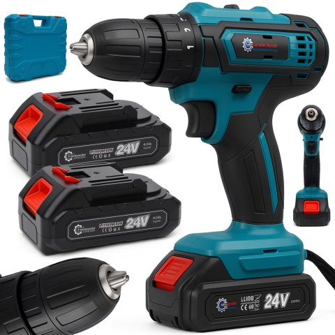 WIERTARKO WKRĘTARKA AKUMULATOROWA 24V + 2 AKUMULATORY 6.0Ah W WALIZKA