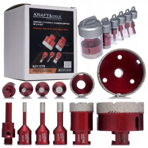 KRAFT&DELE ZESTAW OTWORNIC DIAMENTOWYCH 5 EL 6-68mm DO CERAMIKI M14 KD11219