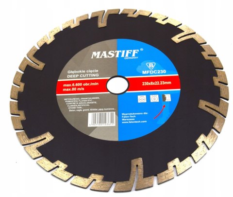Tarcza diamentowa GŁĘBOKIE CIĘCIE Mastiff MFDC230 230x22,2 mm