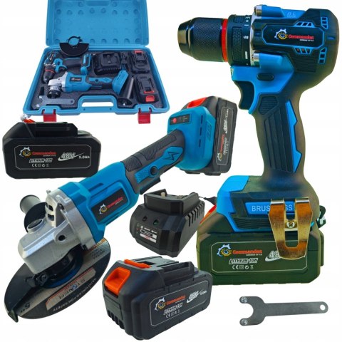 Zestaw elektronarzędzi akumulatorowych 24/48V 5Ah wkrętarka, szlifierka 2w1